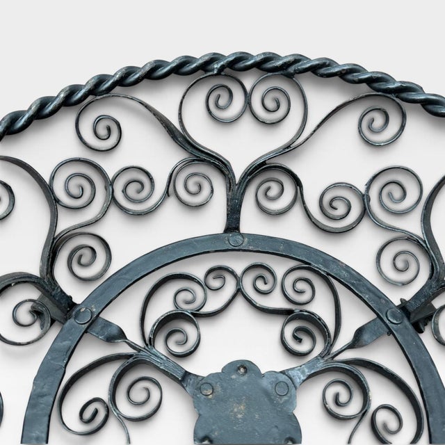 German Wrought Iron Scrollwork Footed Fruit Basket - Mid 20th Century For Sale - Image 11 of 15