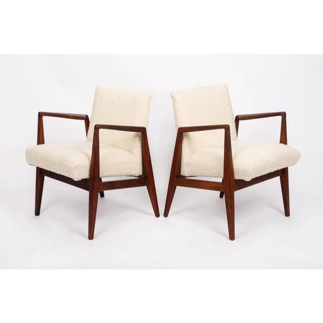Mid-Century Modern Mid Century Cream Upholstered Lounge Chairs by Jens Risom, 1960s For Sale - Image 3 of 11