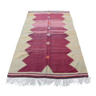 Decorative Turkish Vintage Floor Kilim - 8'5" x 5'2" For Sale