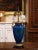 French Mid-Century French Blue Glazed Ceramic and Bronze Urn Table Lamp For Sale - Image 3 of 10