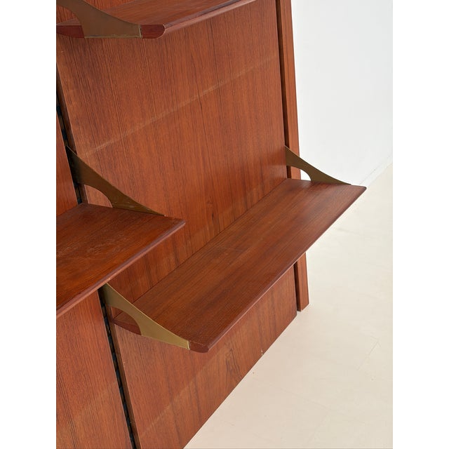 Vintage Modular Wall Bookcase in Teak, 1970s For Sale - Image 9 of 14