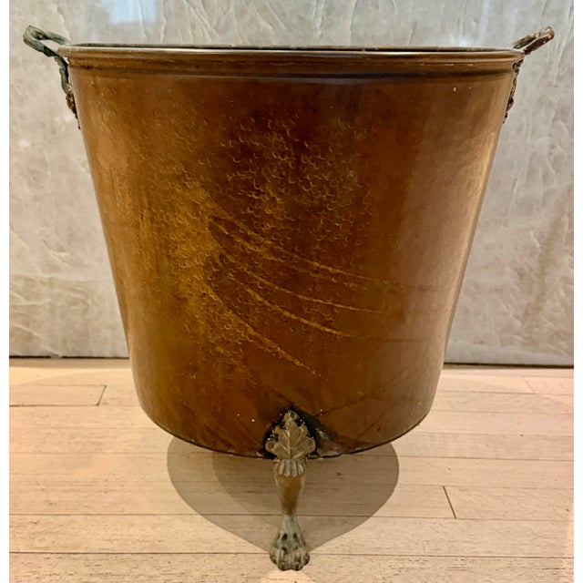 Metal Antique Copper& Brass Fireplace Bin For Sale - Image 7 of 7