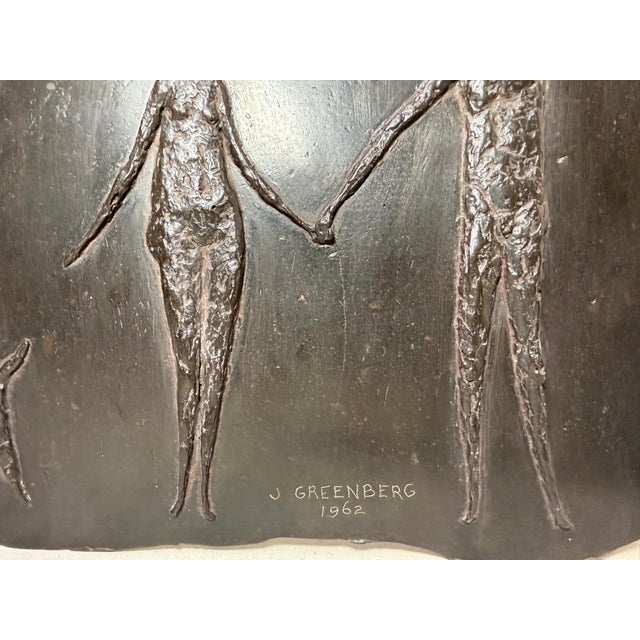 Vintage Signed Joseph J. Greenberg Resin Figural Man Lady Family Wall Sculpture For Sale - Image 11 of 14