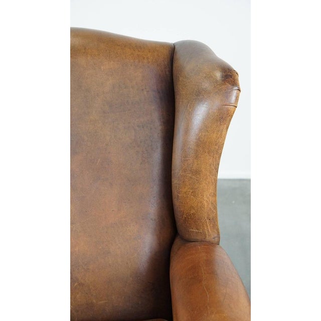 Large Wing Chair in Sheep Leather For Sale - Image 10 of 14