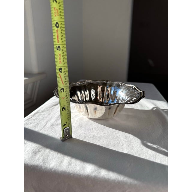 Antique Sterling Silver Bowl With Pierced Rim and Floral Scrollwork For Sale In Dallas - Image 6 of 7
