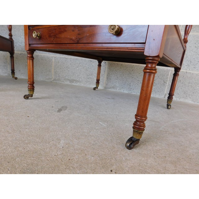 Hekman Regency Style Olive Wood Mahogany End Tables - A Pair For Sale - Image 13 of 18