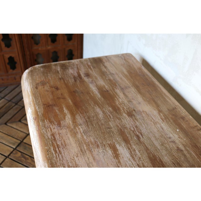 Vintage Carved Wood Console Table — Solid Wood Pedestal Base, Circa 1940s For Sale - Image 15 of 18