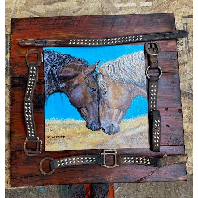 Realism "Connected Hearts", Willie Britt, Original Acrylic Painting, the Sweet Bonding of Two Horses For Sale - Image 3 of 11
