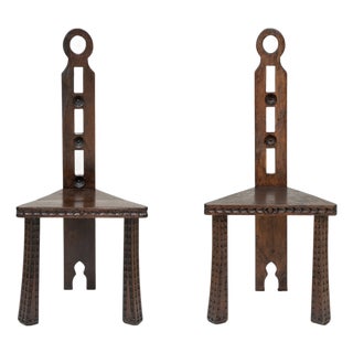 Vintage Spanish Brutalist Side Chairs, 1960s, Set of 2 For Sale