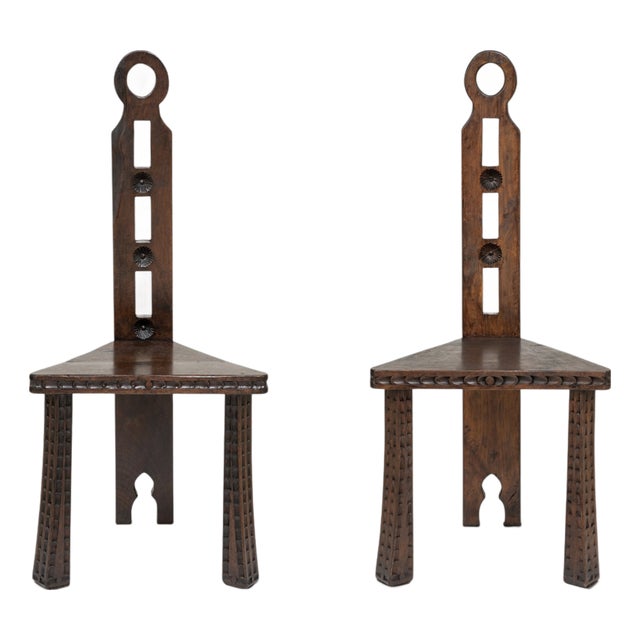 Vintage Spanish Brutalist Side Chairs, 1960s, Set of 2 For Sale