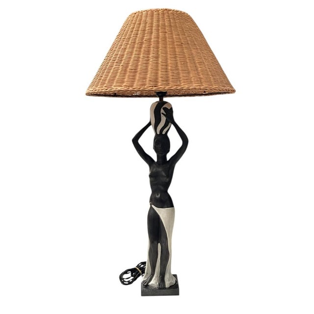 Vintage African Sculptural Plaster Lamp, 1950s For Sale - Image 9 of 9