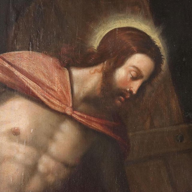 Lombard School, Painting Christ in Purgatory, Oil on Panel For Sale - Image 4 of 12