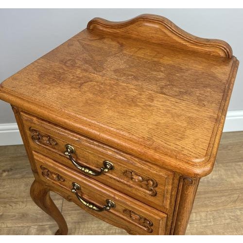 Vintage French Bedside Tables in Oak, Set of 2 For Sale - Image 11 of 12