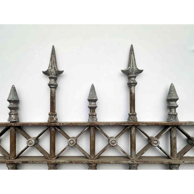 Late 19th Century Iron Fence Antique Wrought and Cast Iron - Collection of Three Sections For Sale - Image 5 of 5