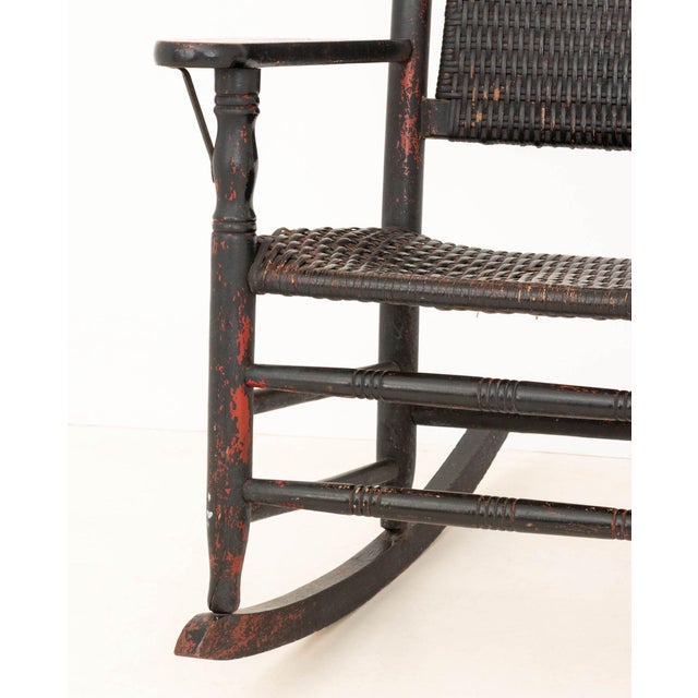 American Rustic Woven Rush Rocking Chair | Chairish
