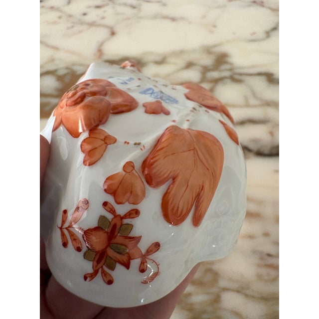 Ceramic 20th Century Herend Chinese Bouquet Nut / Trinket Dish in Rust For Sale - Image 7 of 7