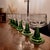 Early 20th Century Vintage German Roemer Crystal Wine Glasses: Etched Grape With Green Beehive Stem For Sale - Image 5 of 8