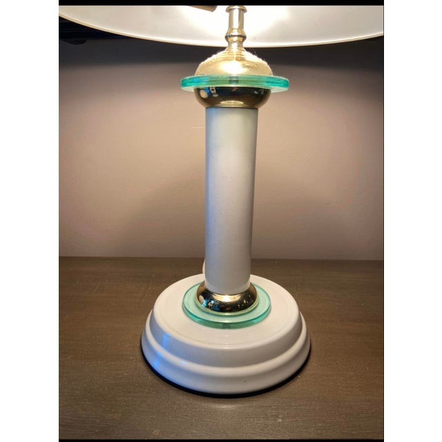 1980s 1980s Modern Retro White Mushroom Ufo Style Touch 3 Way Accent Lamp For Sale - Image 5 of 7