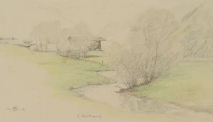H. Christiansen, Stream in the Valley, 1921, Pencil
