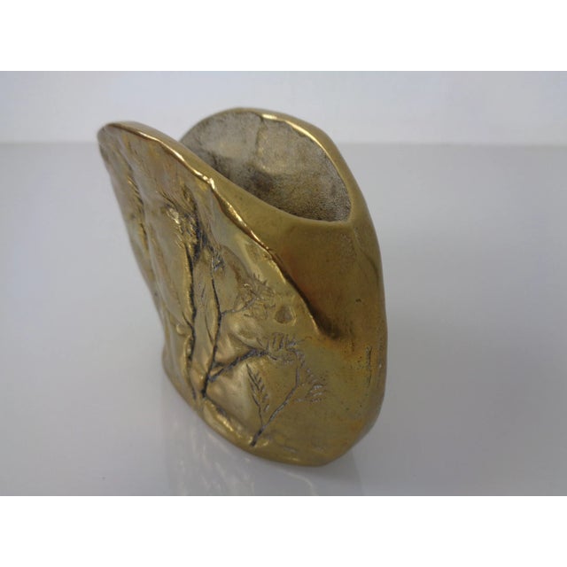Metal Brutalist Bronze Vase, 1960s For Sale - Image 7 of 18