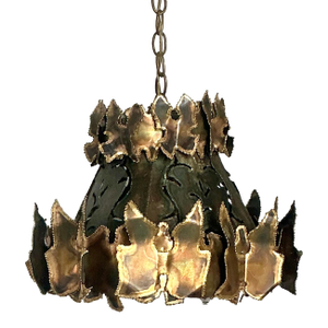 Vintage MCM Torch Cut Chandelier After Tom Greene