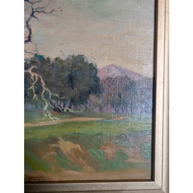 Green 20th Century American Impressionist Landscape Painting, Unsigned For Sale - Image 8 of 9