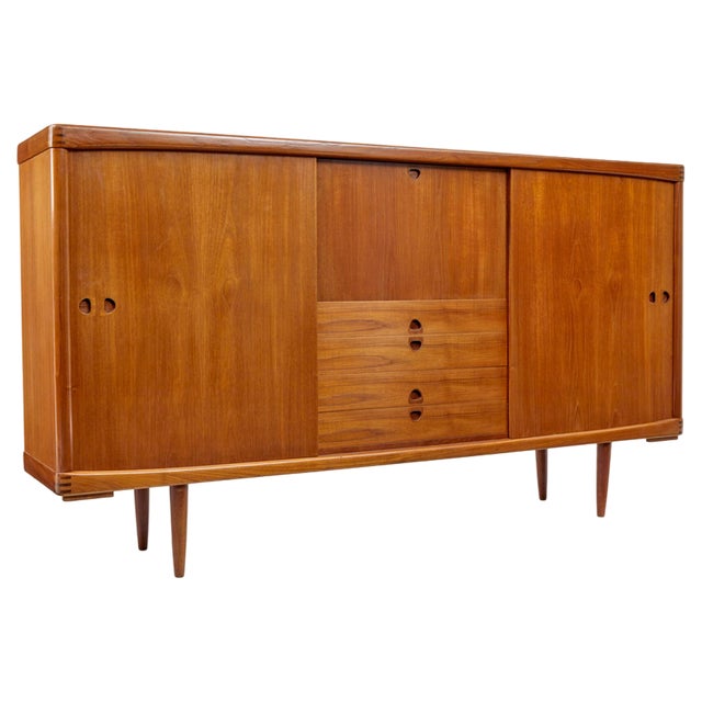 Mid-Century Danish Teak Highboard by H.W.Klein for Bramin, 1960s For Sale