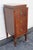 Wood 1930s Tall Narrow Carved Nightstands Side End Bedside Tables a Pair For Sale - Image 7 of 12