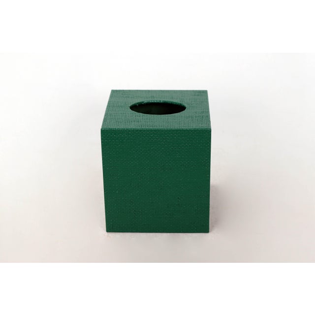 Green Linen Covered Tissue Box Cover Chairish