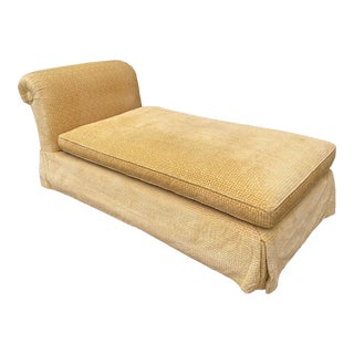 Sally Sirkin Lewis for J. Robert Scott Yellow Chenille Chaise Lounge For Sale