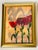 1970s Pair Abstract Floral Original Small Paintings in Gold Frames For Sale In Miami - Image 6 of 6