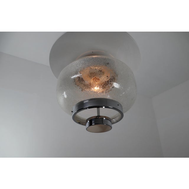 Mid-Century Modern Flush Mount with Bubble Glass Shade, 1970s For Sale - Image 6 of 11