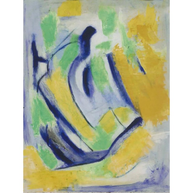 Blue Yellow and Green Expressionism - Oil Painting 2015 by Giorgio Lo Fermo 2015 For Sale