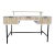 West Elm Quinn Modern Desk With Three Drawers and Raised Shelf For Sale