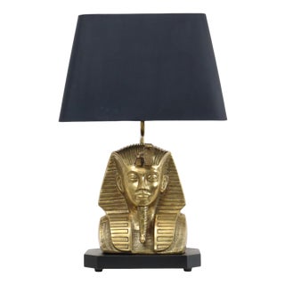 Vintage Hollywood Regency Brass Pharaoh Table Lamp, 1960s For Sale