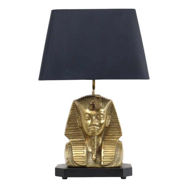 Vintage Hollywood Regency Brass Pharaoh Table Lamp, 1960s For Sale