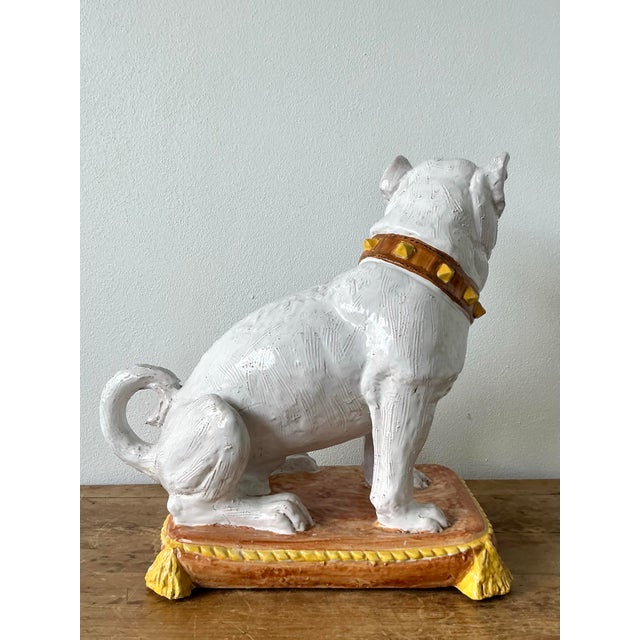 Vintage Regency Italian Glazed Ceramic Dog For Sale - Image 11 of 12