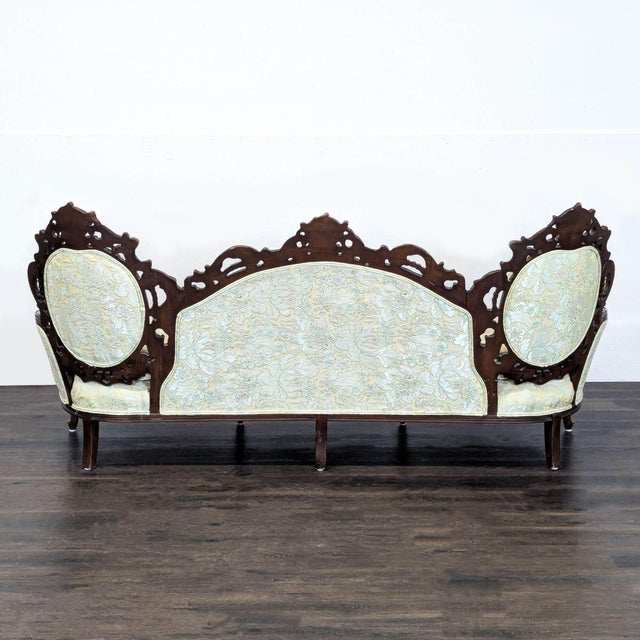 1980s Hausske-Harlen 1981 Rococo Revival Carved Wood & Gilt Sofa For Sale - Image 5 of 9