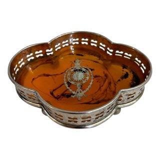 Victorian Silverplate and Faux Tortoise Shell Wine Coaster For Sale