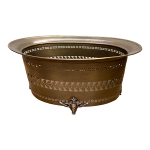 Antique Footed Brass Planter
