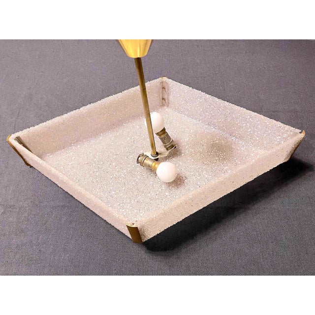 Mid-Century Modern Perspex and Brass Diamond Shape Pendant, France Mid-Century For Sale - Image 3 of 7