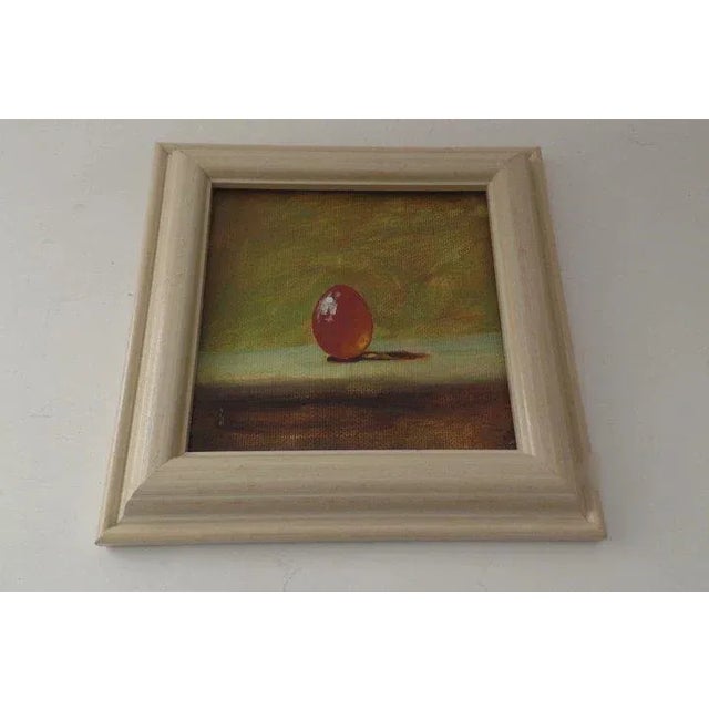 1990s "Orange Egg" Still Life Painting by John Woods, Framed For Sale In Denver - Image 6 of 9
