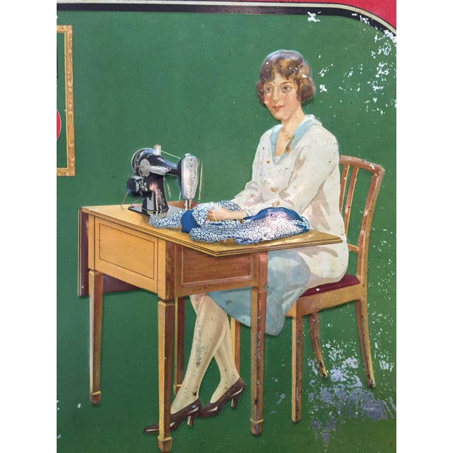 Pop Art Rare Antique Enamel Singer Sewing Machine Sign - Hebrew, circa 1920 For Sale - Image 3 of 5