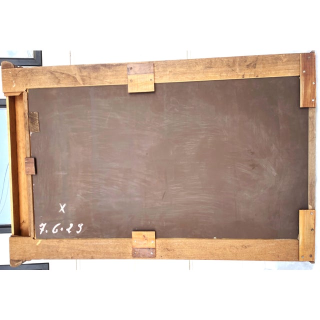 Beige Antique Oak Mirror, 1923 For Sale - Image 8 of 17