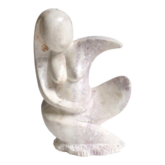 Mid Century Cubist Abstract Nude Carved Stone Sculpture For Sale