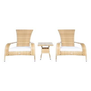 Edna 3-Piece Lounge Set, Natural/White Cushion For Sale