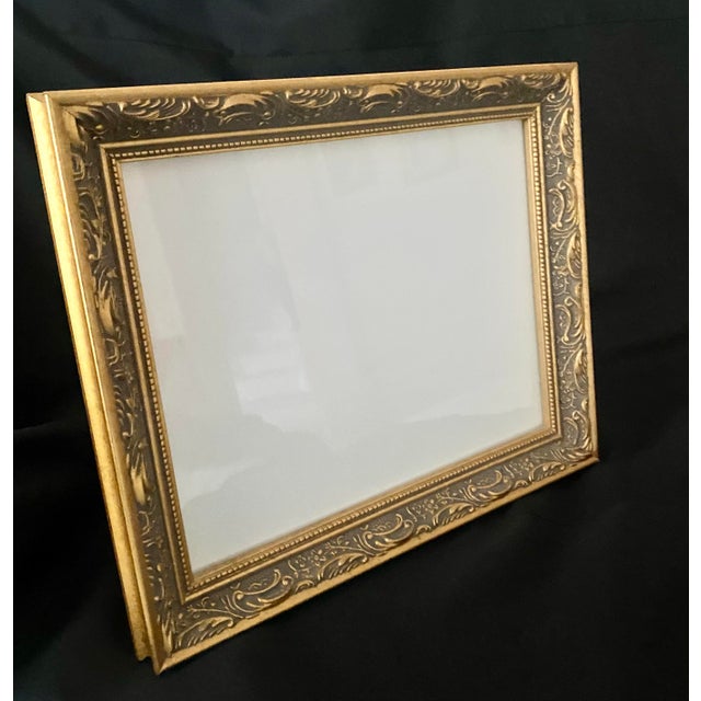Gold Vintage Burnes of Boston "Palermo Gold" Gold Ornate Filigree Wood Picture Frame. For Sale - Image 8 of 18