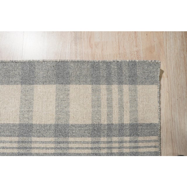 8x10 Handcrafted Vibrant Gray Geometric Modern Flatweave Wool Carpet Rug For Sale - Image 9 of 9