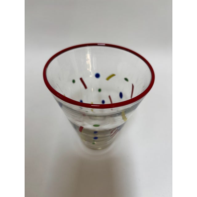 Yellow John Burchetta Set of 4 Hand Blown Murano Glass Tumblers, 1995 For Sale - Image 8 of 15
