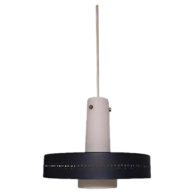 Vintage Ceiling Lamp with Metal Perforated Shade For Sale